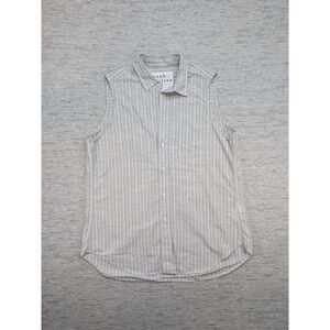 Frank & Eileen Fiona Sleeveless Button Down Striped Shirt‎ Top Small Classic